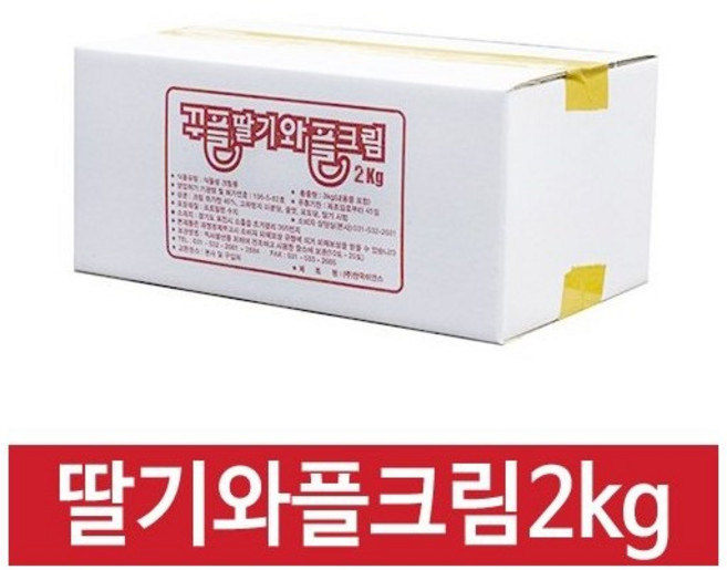 한국이안스 꾸플 달콤한 와플재료 딸기 와플크림 2kg, 1개