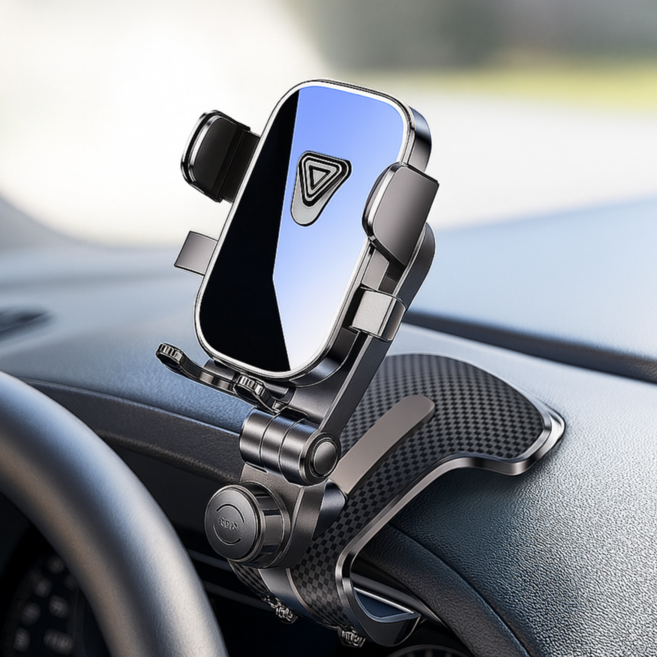 플라인 5세대 360도 회전 차량 대시보드 휴대폰 거치대, 블랙, 1개