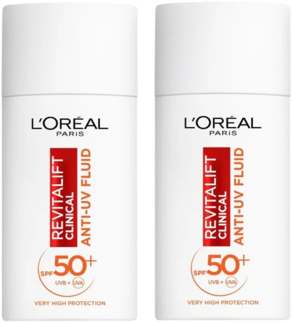 L'Oreal Paris Revitalift Clinical SPF 50+ UV Fluid 로레알 파리스 플루이드 선크림, 2개, 50ml - 쿠팡