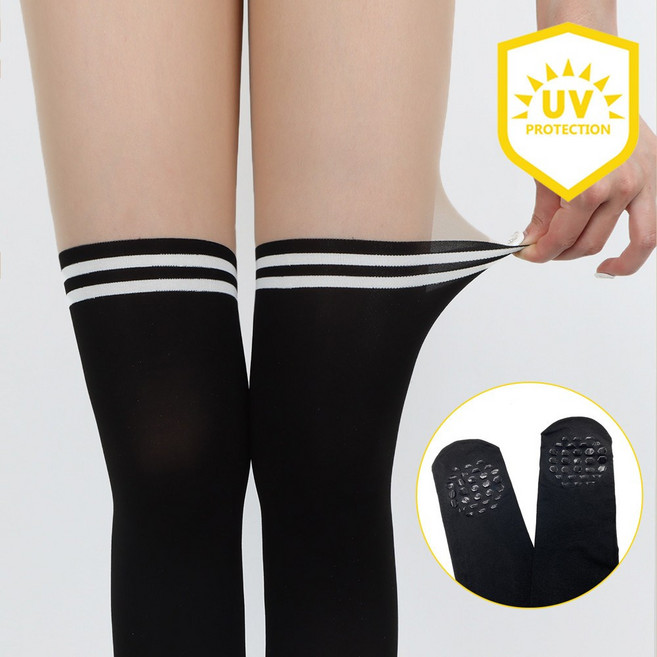 베일리화이트 UV차단 투톤 링클 여성 골프스타킹