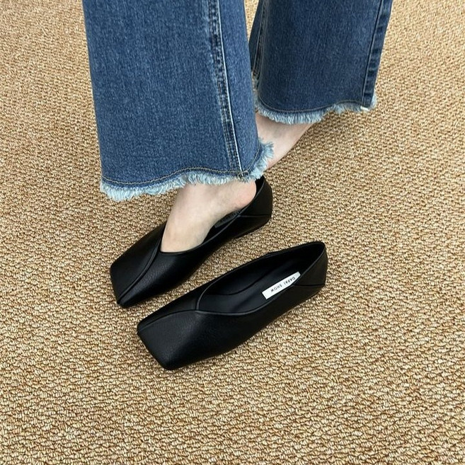 모코뮬리 플랫슈즈 스퀘어 발편한 단화