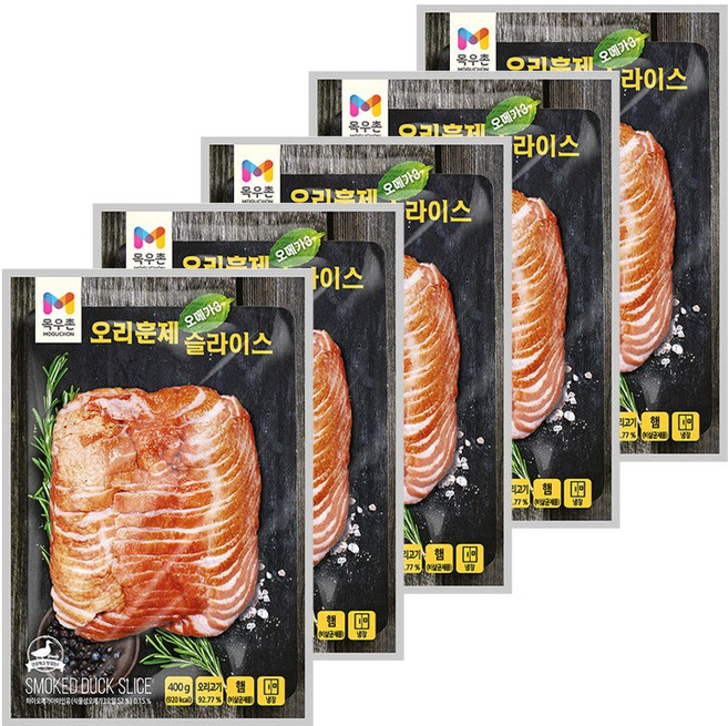 목우촌 오메가3 오리훈제 슬라이스, 5개, 400g
