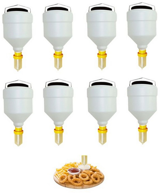 거꾸로 소스 디스펜서 급식실 나초 마요네즈 주둥이형, 3.5L 원형 병 8개 세트, 1개, 기본 색상