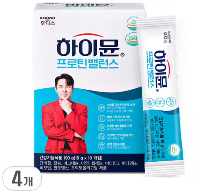 하이뮨 프로틴 밸런스 스틱형, 190g, 4개