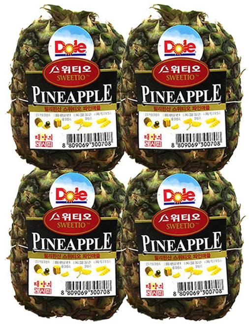 Dole 스위티오 잎뗀 파인애플 4입, 680g, 4개