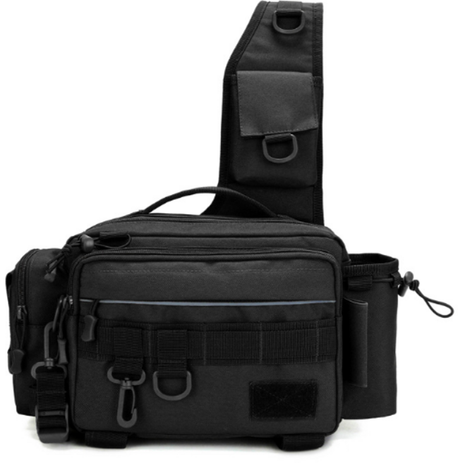 슈리뜨 다용도 낚시 보조 가방 루어가방 힙색 크로스백 슬링백, 블랙