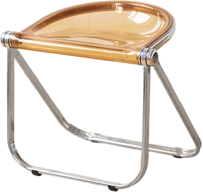 아크릴 의자 접이식 미드센츄리 모던 폴딩 인테리어 체어 화장대 식탁 책상, 투명 앰버, 1개
