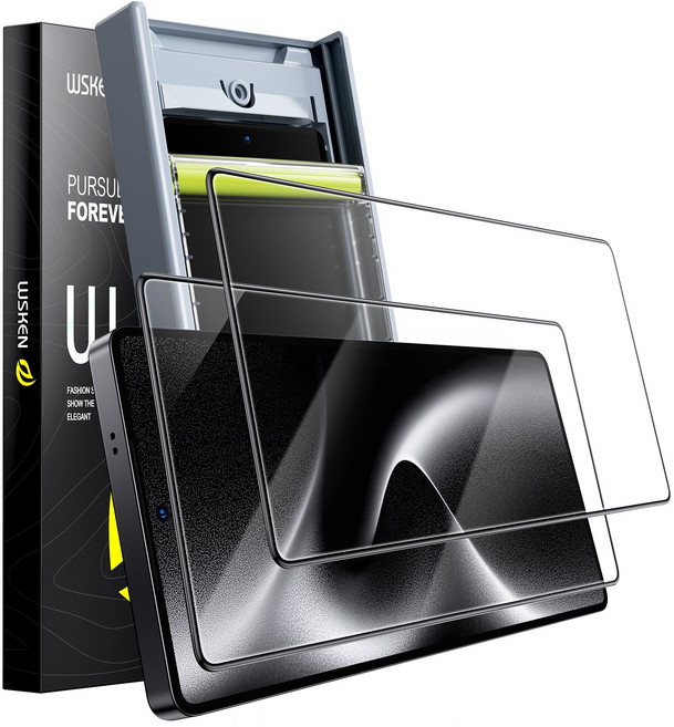 WSKEN 강화유리 액정보호필름 간편한 고화질 9H+ Easy 자동부착, 2개