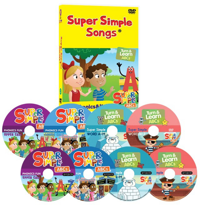 슈퍼심플송 SUPER SIMPLE SONG ABC Phonics & WORD 8종세트(영어대본 온라인제공)유아영어 초등영어 DVD 세트 슈심송DVD