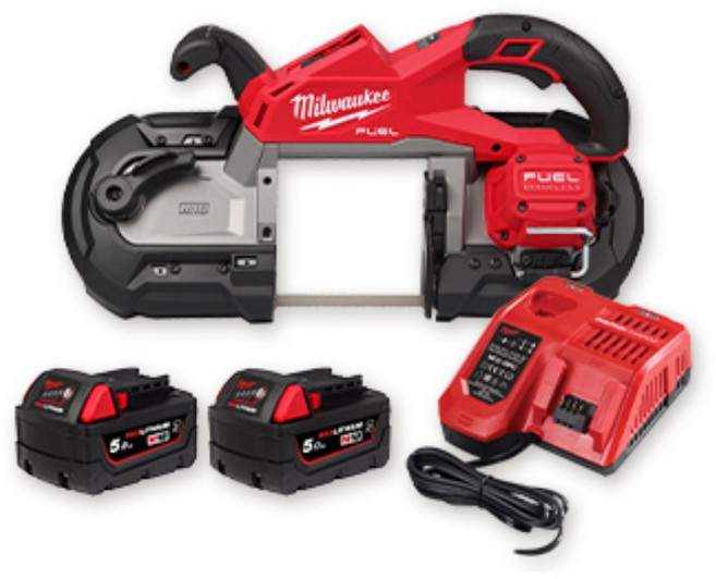 밀워키 M18 FBS125-502C 18V 충전 밴드쇼 밴드쏘 배터리 2개 세트
