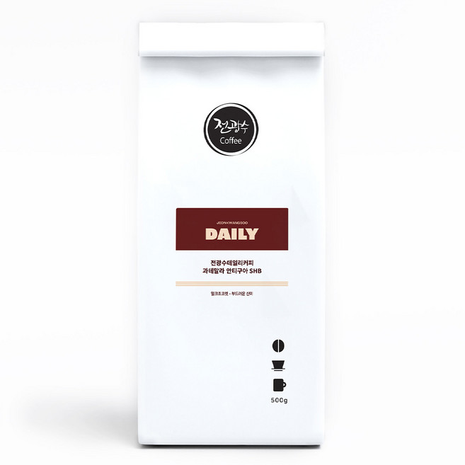 전광수커피 원두 데일리 과테말라 500g 산미있는 원두, 1개, 홀빈(분쇄안함)
