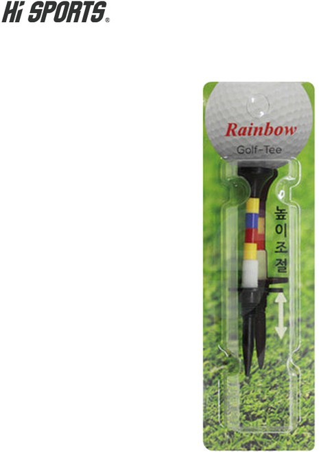 하이스포츠 무지개골프티 싱글팩 3T 4T 기능성티 높이조절가능 골프티, 무지개, 1개