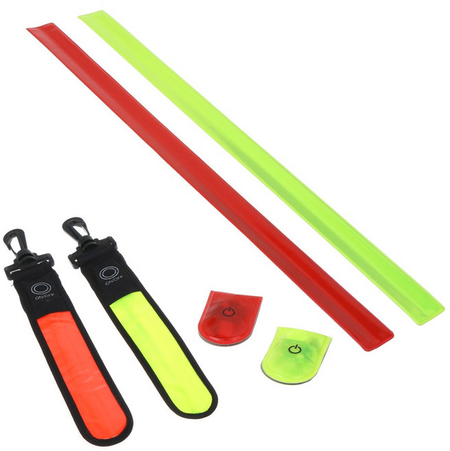 SMC 형광 반사띠 LED 반사밴드 클립 자전거 발목밴드, 03. LED가방 반사띠 레드, 1개