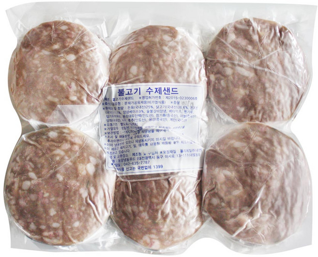 벅스웨이 수제 불고기패티 1.2kg, 3개