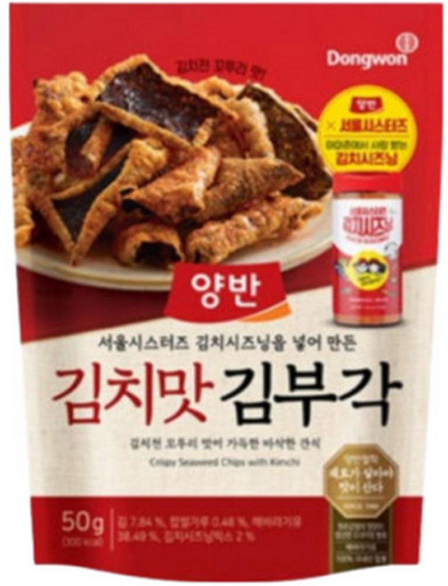 동원 양반 김치맛 김부각 50g, 12개