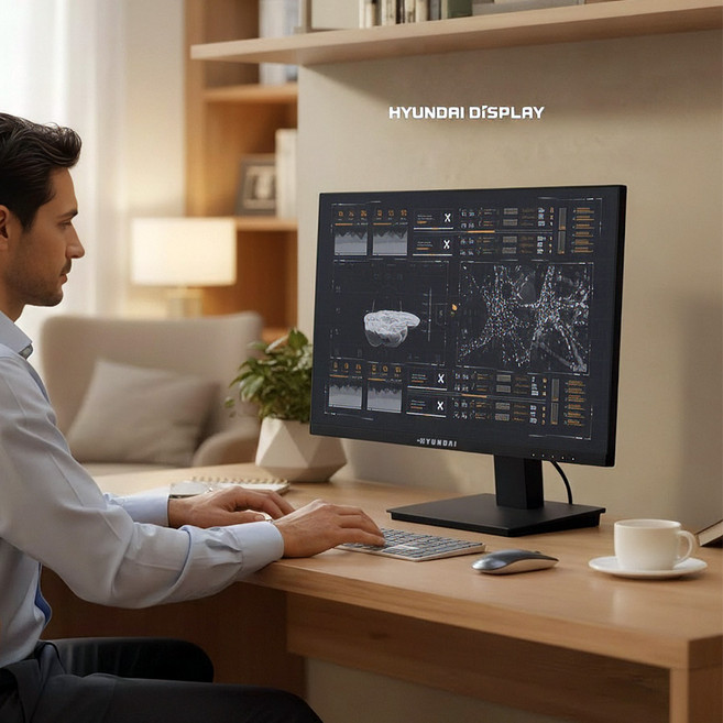 현대 FHD 24인치 DP USB허브 캘리브레이션 진짜색감 무결점 시력보호 5포트 모니터 HD240KU, 60.5cm