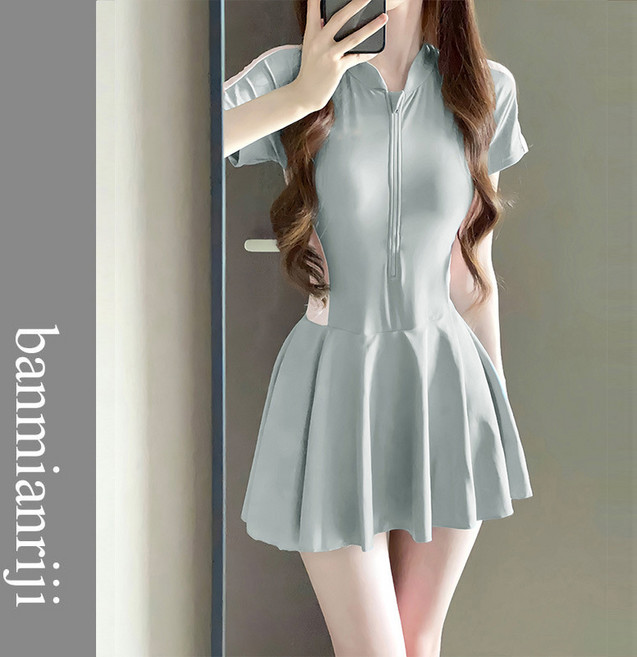 女款連體泳衣 夏季保守遮肉顯瘦, L1