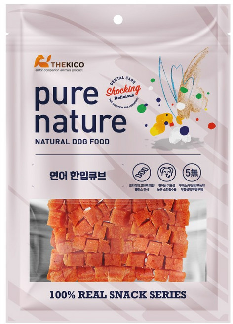 한줌의간식180g강아지간식, 연어한입큐브, 180g, 3개
