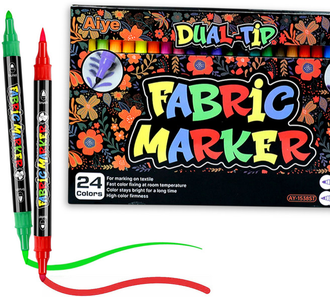 Glapy 듀얼팁 패브릭마카, 1세트, 24색