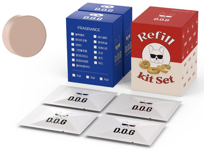 도그독 에어휠 전용 차량용방향제 리필킷세트 (4개입), 에어휠 리필 세트-오션, 1세트