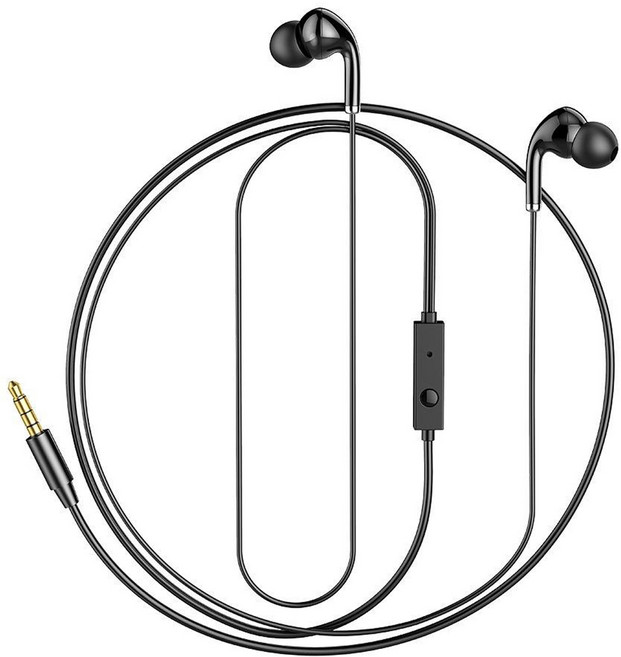 아웨이 유선 이어폰 PC-6 3.5mm, 블랙