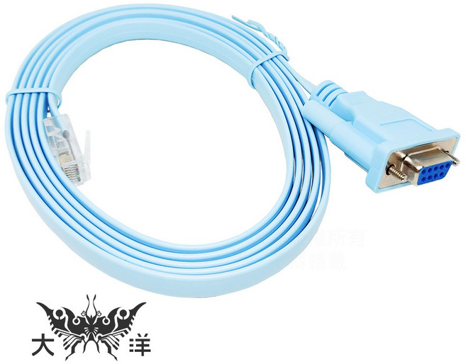 RJ45 轉 RS232 網路轉換扁轉接線 1.8米, 1個