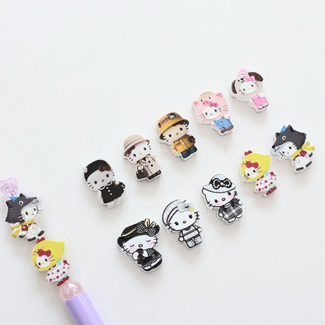 볼꾸 재료 볼펜꾸미기 볼펜 캐릭터 파츠 고양이 10종 B3, 강아지