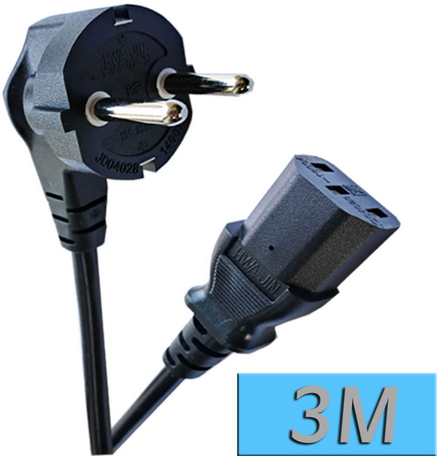 국내 수입 가전제품 컴퓨터 모니터 프린터 샤오미 삼성 엘지 HP 캐논 엡손 TV 연결 8자형 2구형 3구형 일반형 연장형 AC220V 전원케이블, 일반형전원케이블3M, 1개