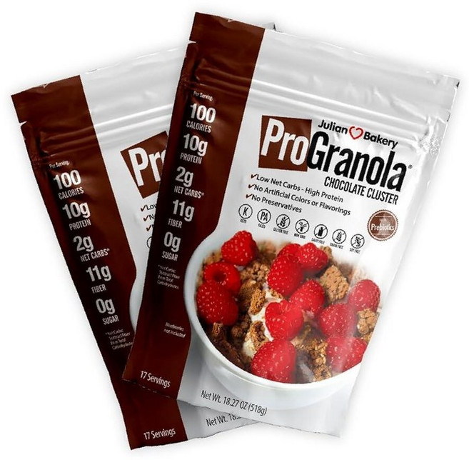 Julian Bakery® ProGranola® 시리얼 | 초콜릿 | 단백질 10g | 팔레오 | 순탄수화물 2개 | 글루텐 프리 | 그레인 프리 | 17회 분량, 518g