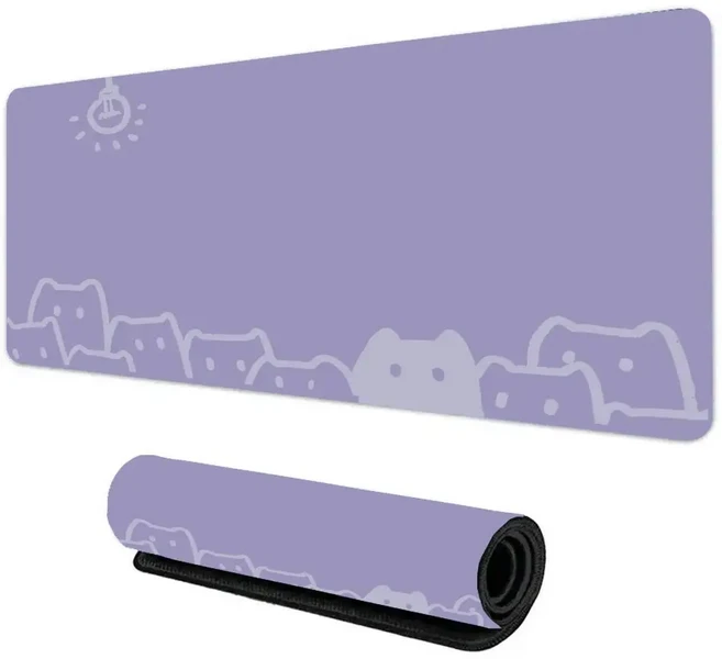 게이밍 장패드 고양이 캐릭터 마우스패드 방수코팅 400X900X3MM, 1개, 자주색