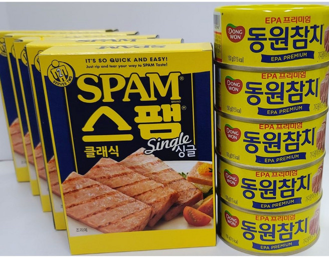 스팸클래식80g 5개 동원참치살코기 135g 5개 세트(1인당 3세트 까지만 구매가능), 1.15kg, 1세트