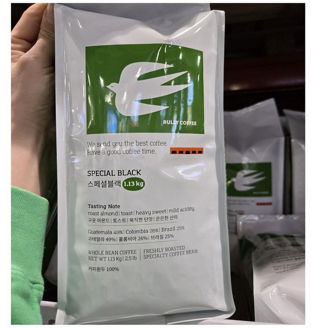 Rully Coffee 룰리커피 스페셜 블랙 홀빈 원두커피, 1.13kg, 4개
