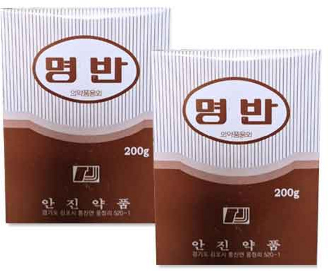 백반 명반 백반가루 200g 명반파충류퇴치 백반뱀퇴치 백반봉숭아물 전통염색 야영군용품, 2개