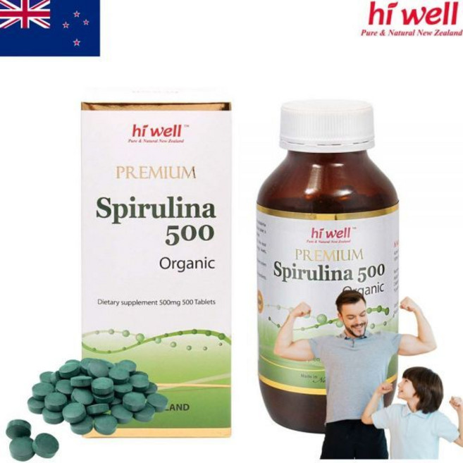 뉴질랜드 프리미엄 오가닉 스피루리나 500mg 500정 약 2개월 분 식물성 단백질 하이웰, 1개