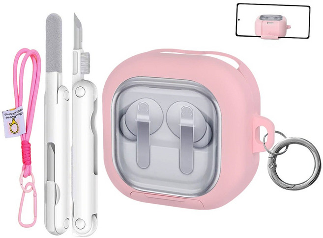 홈해락 갤럭시 버즈 4 / 버즈4 프로 케이스 실리콘 TPU 커버, 1개, 핑크, 갤럭시 버즈4 프로 / 갤럭시 버즈4