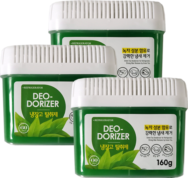 허브스토리 냉장고 탈취제 그린 160g*3, 160g, 그린겔160g*3개