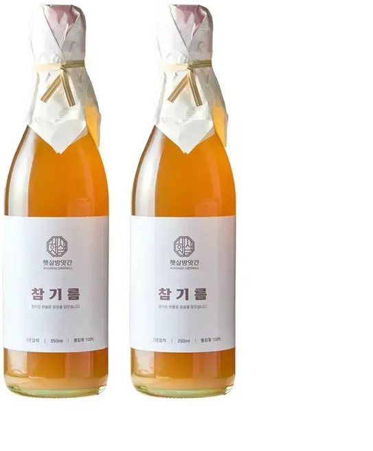 햇살방앗간 통참깨 100 저온압착 방앗간 참기름 2병, 1개, 350ml