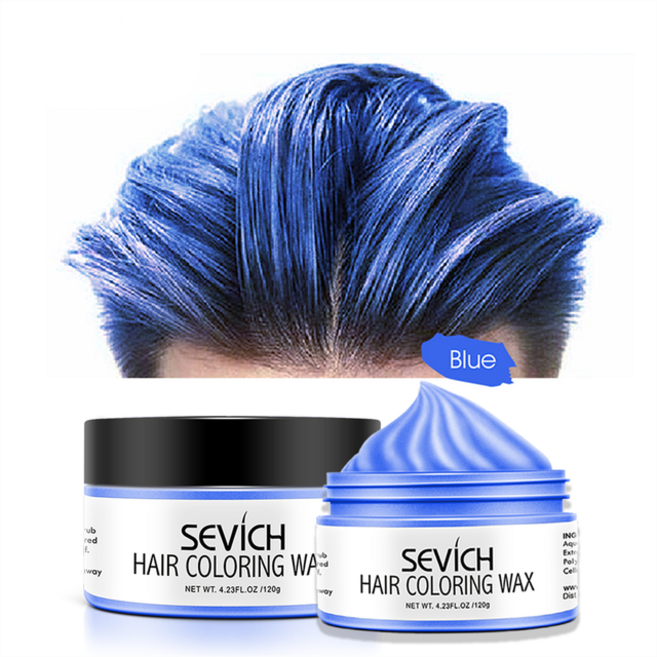 120g 10 색 헤어 왁스 스타일링 일회용 염색 머드 그레이 화이트 임시 패션 페이스트, [01] Blue, 1개