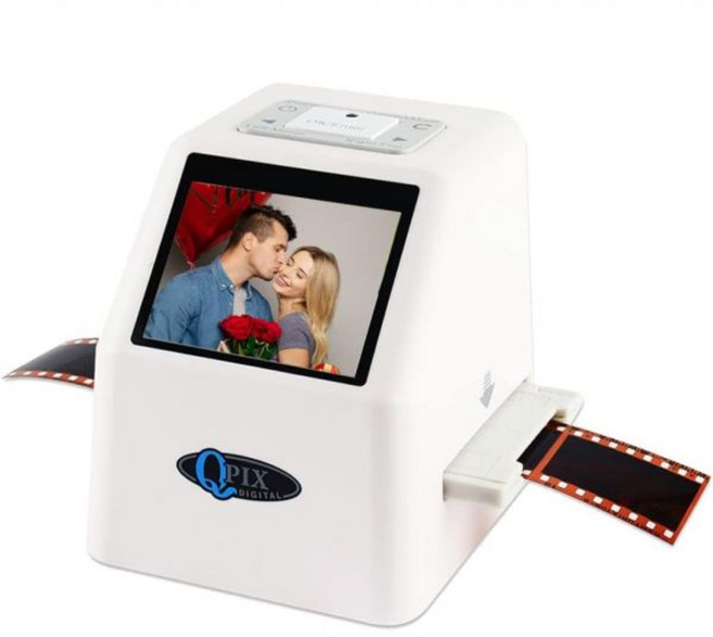 디지털 필름 스캐너 고해상도 16MP 2.4인치 LCD 4 in 1 슬라이드 및 네거티브 사진 명함을 파일로 변환 블랙