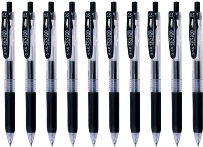 사라사 클립 볼펜 0.5mm, 블랙, 10개