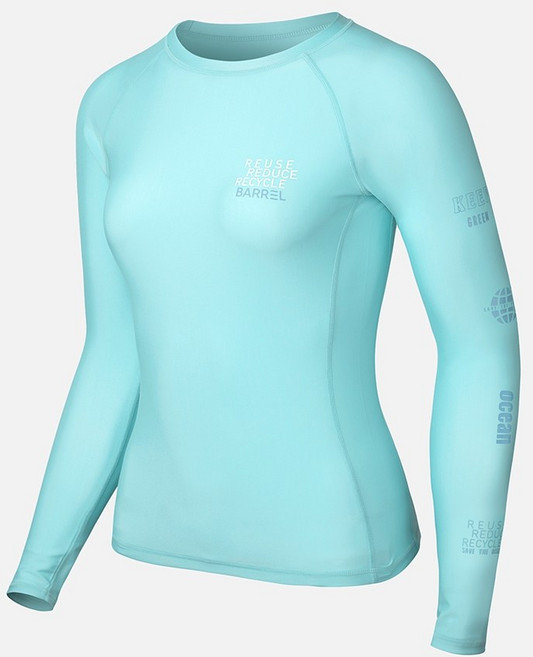 BARREL ESSENTIAL RASHGUARD 女款素色防曬衣, FULL MINT,SM