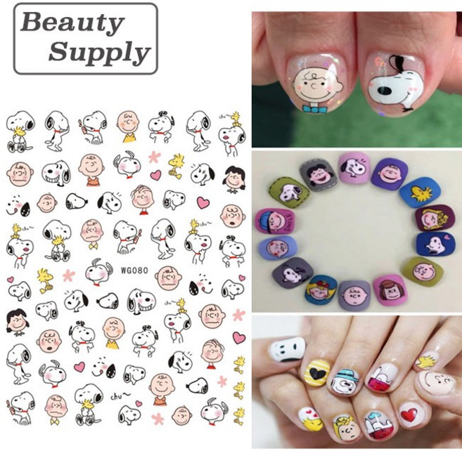 S228-WG080 강아지 스누피-9 네일아트 데코스티커, 1개