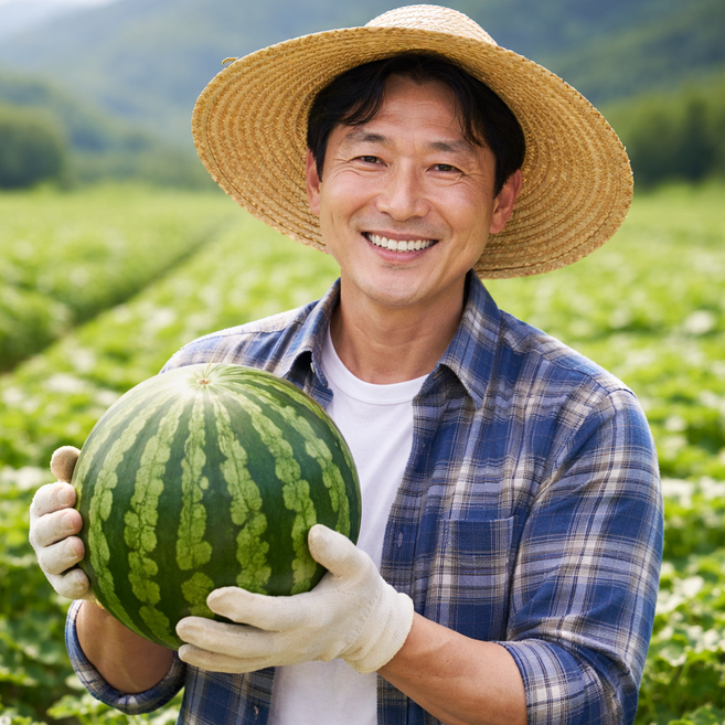 [고당도 수박] 프리미엄 당도 보장 하우스 수박 하이과일, 1개, 6kg내외