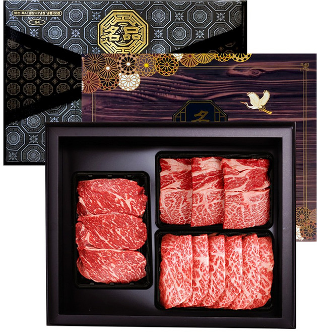 귀한 무항생제 명품한우구이 세트7호 1.2kg(꽃등심 채끌 살치살 각 400g), 1세트