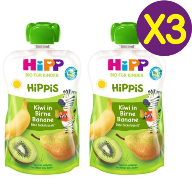 힙 퓨레파우치 배 바나나 키위 100g(2개묶음) (돌 이후) X3개, 100g