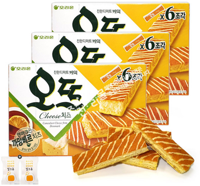 오리온 오뜨 치즈(6봉입) x 3통+밀크츄 2개 세트 번들 10호, 430g, 1세트