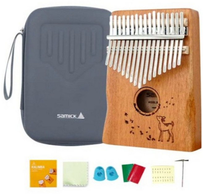 삼익악기 칼림바 사슴 올솔리드 마호가니 17키 + 하드케이스 세트, 2세트