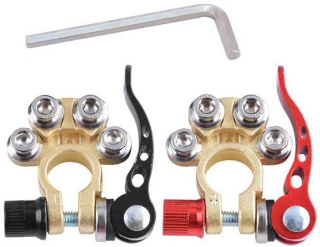 쿠쿠스토어 황동 자동차 도구 1 쌍 빠른 분리 배터리 메인 케이블 터미널 폐쇄 커넥터 클램프 v 보트, 01 CHINA