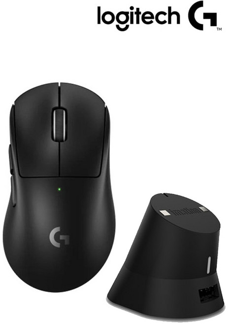 로지텍 지슈라2 덱스 G PRO X SUPERLIGHT 2 DEX 게이밍 무선 마우스 + 이메이션 충전독 세트(파우치 미 포함), DEX 블랙 마우스 + 블랙 충전독