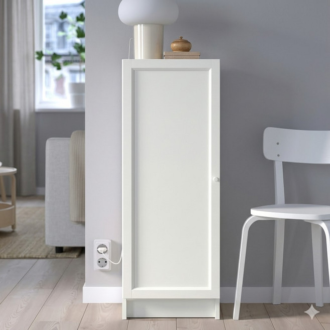 [가구 착불배송비: 만원]이케아 책장+도어 BILLY 빌리+OXBERG 옥스베리 40x30x106 cm, 3단, 화이트